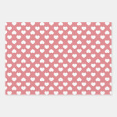 Minimalistische rosa Herzen Geschenkpapier Set (Vorderseite)