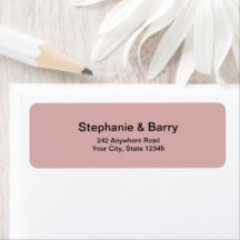 Minimalistische rosa Hochzeit Absenderadresse