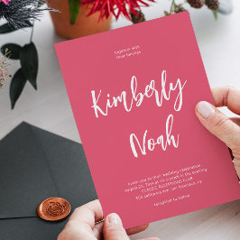 Minimalistische Rosa-Hochzeit Einladung