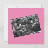 Minimalistische rosa Hochzeitsbotschaft Save The Date (Rückseite)