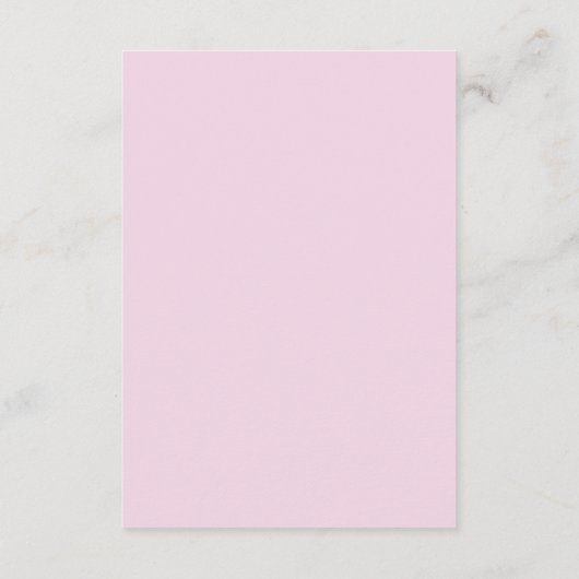 Minimalistische Rosa Hochzeitsdetails Begleitkarte (Rückseite)