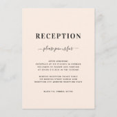 Minimalistische rosa Hochzeitsempfehlung Begleitkarte (Vorderseite)