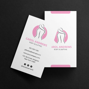 Minimalistische Rosa Körperformungs-Konturierung G Visitenkarte