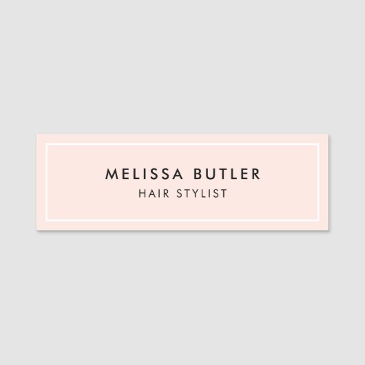 Minimalistische Rosa-Markierung Namensschild (Vorderseite)