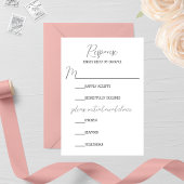 Minimalistische Rosa-Monogramm-Hochzeit RSVP Karte