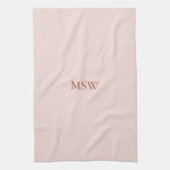 Minimalistische Rosa-Monogramm-Initialen Geschirrtuch (Vertikal)
