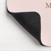 Minimalistische Rosa-Monogramm-Initialen Mousepad (Ecke)