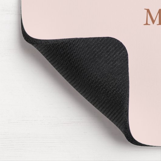 Minimalistische Rosa-Monogramm-Initialen Mousepad (Ecke)