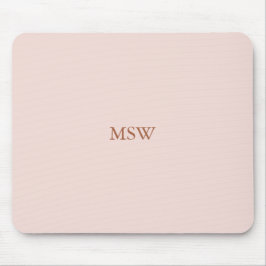 Minimalistische Rosa-Monogramm-Initialen Mousepad