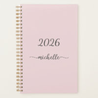 Minimalistische Rosa Monogramm Name Giralskript
