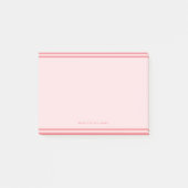 Minimalistische rosa Ränder feminin elegant Post-it Klebezettel (Vorderseite)