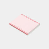 Minimalistische rosa Ränder feminin elegant Post-it Klebezettel (angewinkelt)