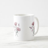 Minimalistische rosa Rose Schmetterling Klassische Kaffeetasse (VorderseiteRechts)