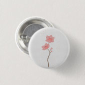Minimalistische rosa Sakura-Kirschblüten-Blumenkun Button (Vorne & Hinten)
