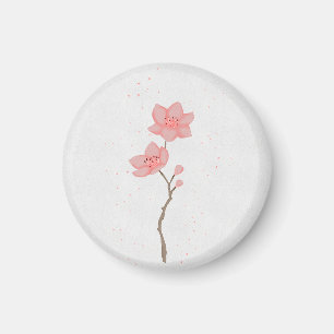 Minimalistische rosa Sakura-Kirschblüten-Blumenkun Magnet