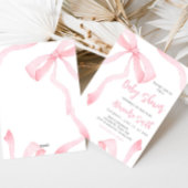 Minimalistische rosa Schleife Baby Shower Einladung