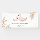 Minimalistische Rosa Schwanenblume Prinzessin & Ma Banner (Horizontal)
