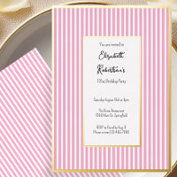 Minimalistische rosa Streifen Gold 101. Geburtstag