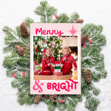 Minimalistische rosa süße Familienfoto Weihnachten