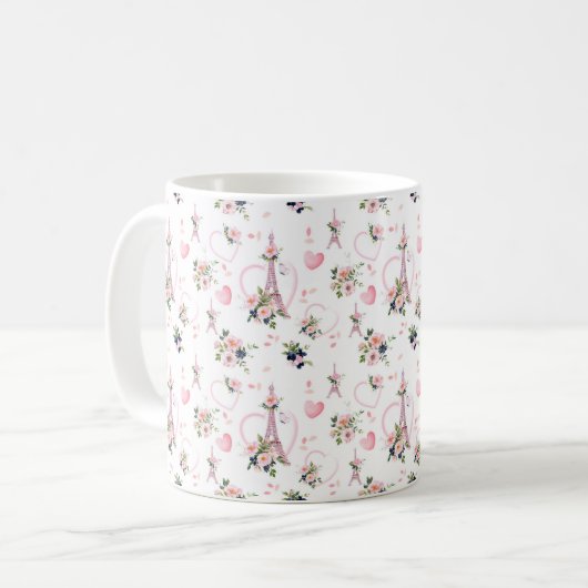 Minimalistische Rosa Tasse (Vorderseite Links)