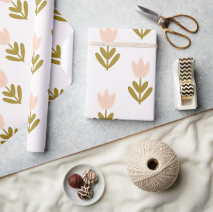 Minimalistische rosa Tulpen-Verpackungspapier Geschenkpapier