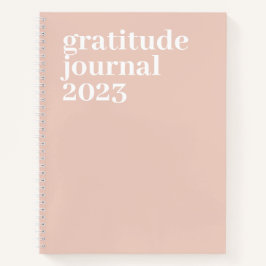 Minimalistische rosa Typografie Jahr Dankbarkeit Notizblock