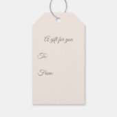 Minimalistische Rosa- und Graubvogelmarke Geschenkanhänger (Rückseite)