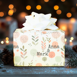 Minimalistische Rosa- und Grüntöne und moderne Mot Geschenkpapier