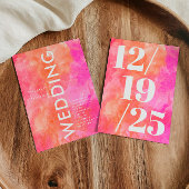 Minimalistische, rosa und orangefarbene, kalte Hoc Einladung