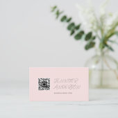 Minimalistische Rosa und Weiß-Logo Modern Visitenkarte (Stehend Vorderseite)