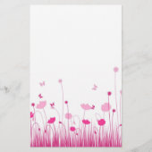 Minimalistische Rosa- und Weißblüten Briefpapier (Vorderseite)