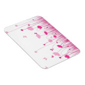 Minimalistische Rosa- und Weißblüten Magnet (Rechte Seite)