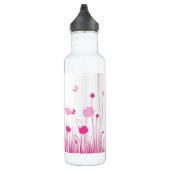 Minimalistische Rosa- und Weißblüten Trinkflasche (Rechts)