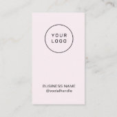 Minimalistische rosa Visitenkarte mit Logo QR-Code (Rückseite)