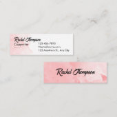 Minimalistische rosa Visitenkarte Telefonnummerkarte (Vorne/Hinten)