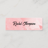 Minimalistische rosa Visitenkarte Telefonnummerkarte (Rückseite)