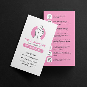 Minimalistische rosa Vor-/Nachbehandlungs-Body-Scu Visitenkarte