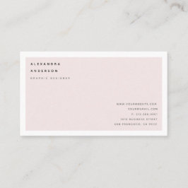 Minimalistische rosa weiße Border Business Card Visitenkarte