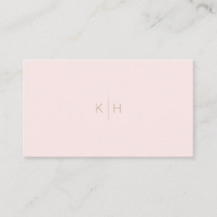 Minimalistische rosa, weiße Monogramm-Visitenkarte Visitenkarte