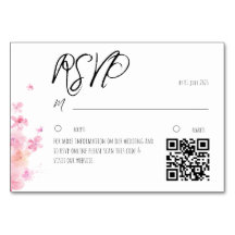 Minimalistische rosafarbene Aquarell-Blumen-RSVP-K