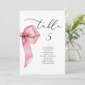 Minimalistische rosafarbene Tischkarten Einladung (Stehend Vorderseite)