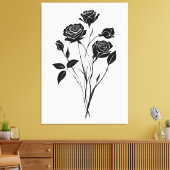 Minimalistische Rose Abstrakte Blumenstrauß-Kunst, Leinwanddruck (Insitu (Wohnzimmer))