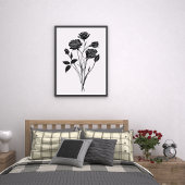 Minimalistische Rose Abstrakte Blumenstrauß-Kunst, Poster