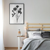 Minimalistische Rose Abstrakte Blumenstrauß-Kunst, Poster