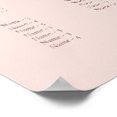 Minimalistische Rose Alphabetische Hochzeitssattel Poster (Ecke)