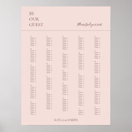 Minimalistische Rose Alphabetische Hochzeitssattel Poster