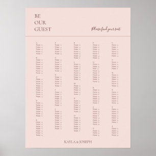 Minimalistische Rose Alphabetische Hochzeitssattel Poster