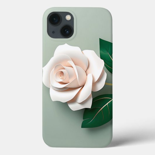 Minimalistische Rose auf Grün Case-Mate iPhone Hülle (Rückseite)