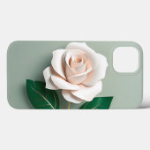 Minimalistische Rose auf Grün Case-Mate iPhone Hülle (Rückseite (Horizontal))