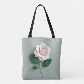 Minimalistische Rose auf Grün Tasche (Rückseite)